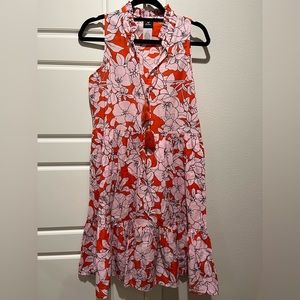 Echo Women's Etched Floral Short Tiered Dress size small